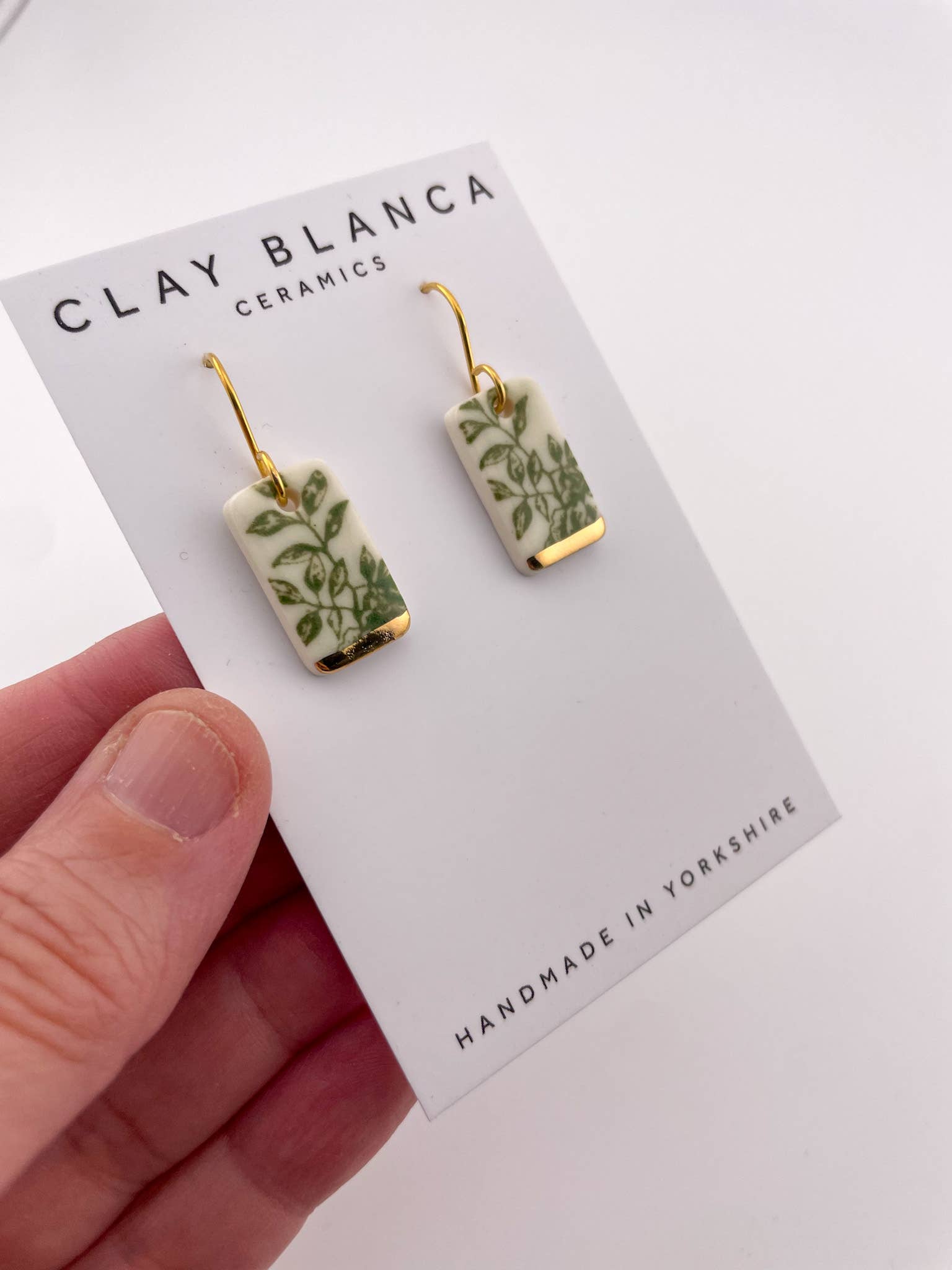 Clay Blanca - Wholesale Dangle Earrings - Green China Short Rectangle Dangle earrings (Options)0