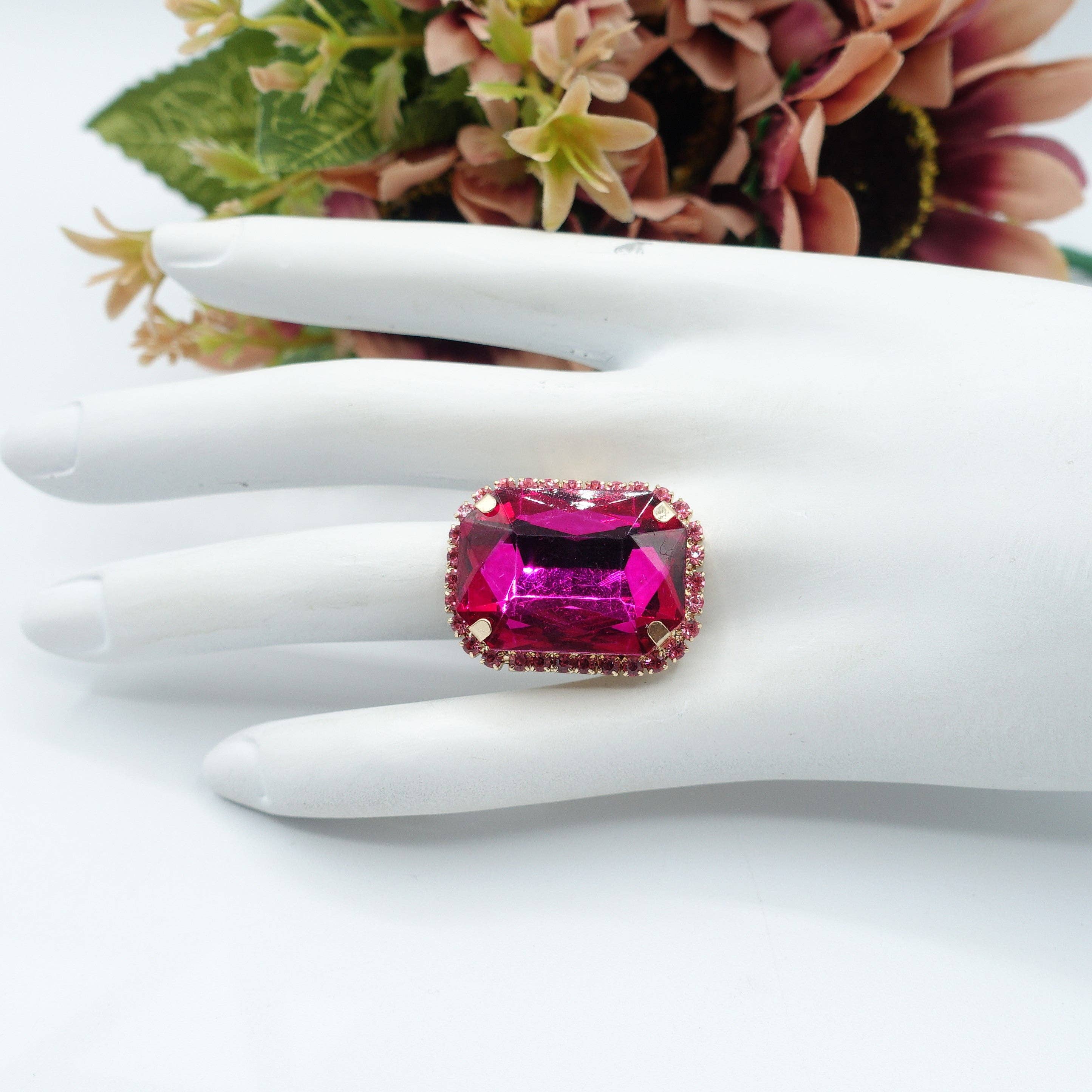 Daemon srls - Wholesale Cocktail/Statement Ring - ARIEL - ANELLO regolabile con pietra sfaccettata e zirconi26