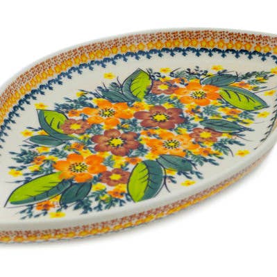 Platter 14" Sunset Meadow Theme UNIKAT for wholesale by Polmedia Polish Pottery