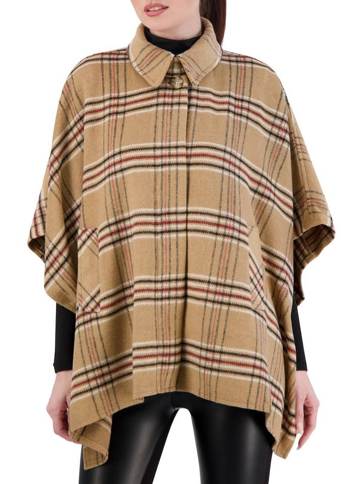 Ookie & Lala / O&L - Wholesale Cape - Women's - Vegan Cashmere Plaid Cape4