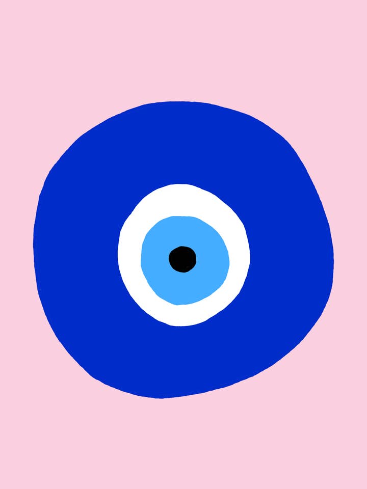 One Big Iron-On Evil Eye for wholesale by Hot Dang Press