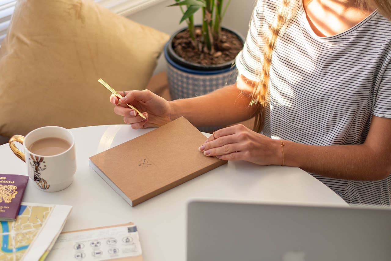 Chasing Threads - Wholesale Journal/Diary - Stitch Your Travels Map Notebook Kit - Navy Leather18