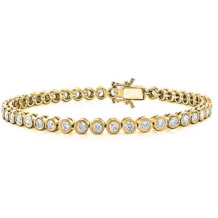 Bracelet en argent sterling orné de zircones cubiques et de zircones cubiques pour la vente par Genevive