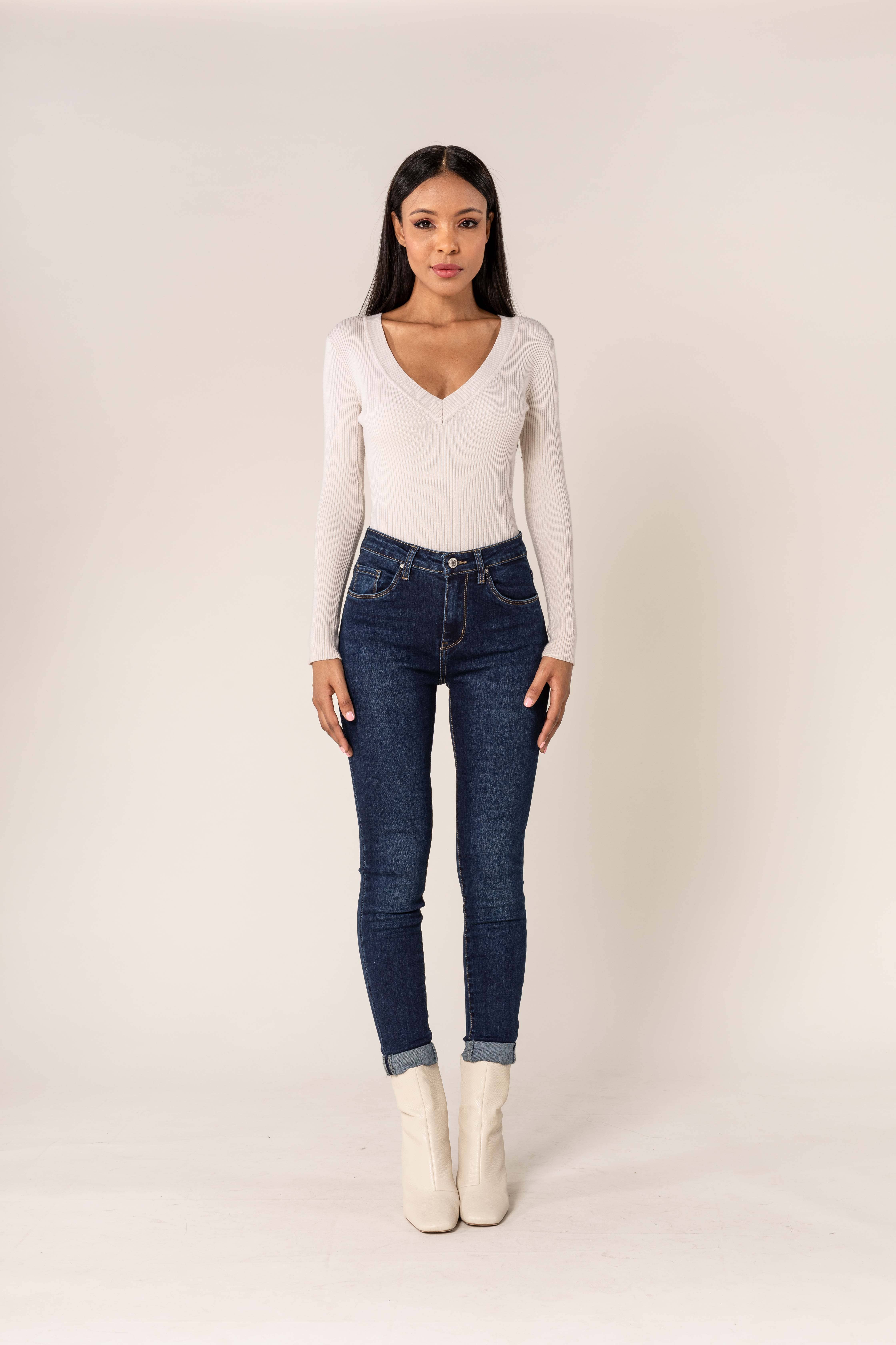 Nina Carter – Engroshandel Jeans - Dame – P078 stretch skinny bukser med høj talje37