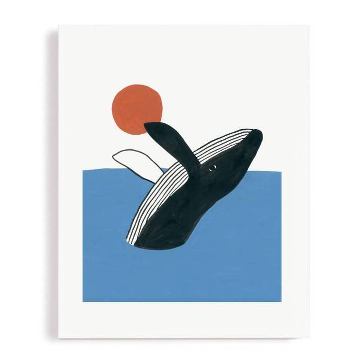 Whale Sun Ocean Art Print for wholesale by Say Something Cards
