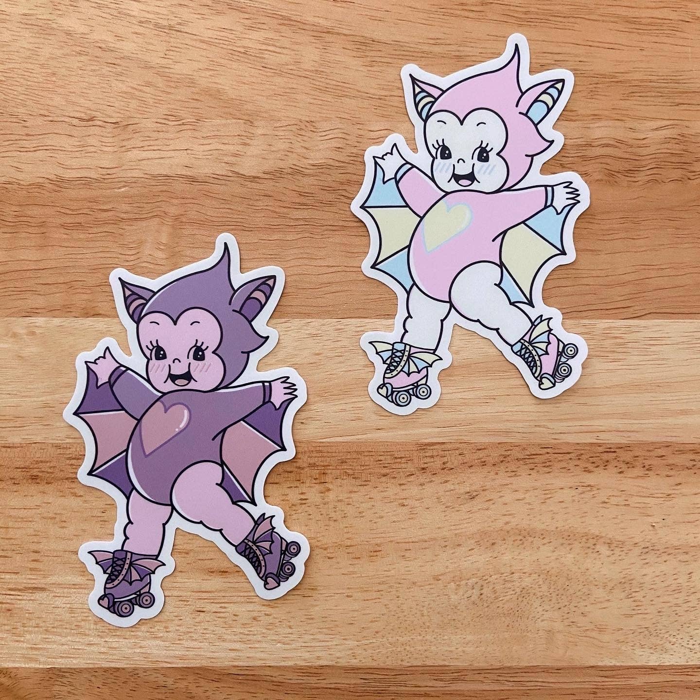 Mestiza Makes - Wholesale Sticker - Bat Rollerskating Kewpie Sticker4