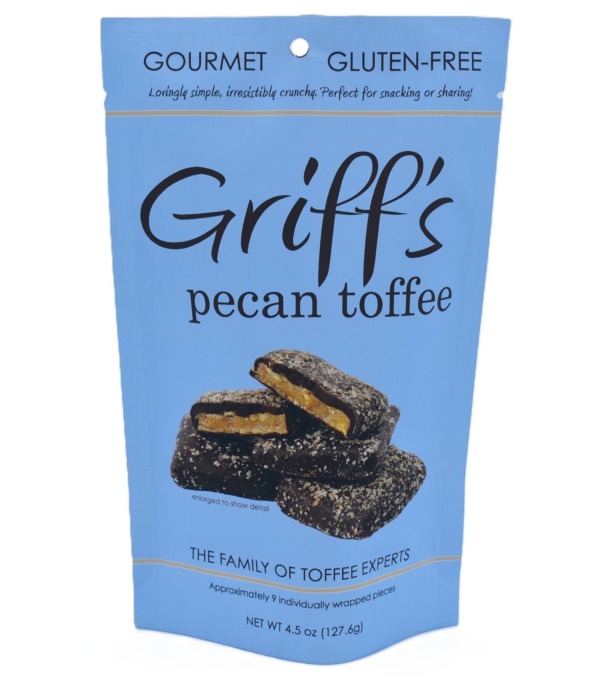 Griff's Toffee - Wholesale Toffee - Griff's Pecan Toffee - 4.5oz bag1