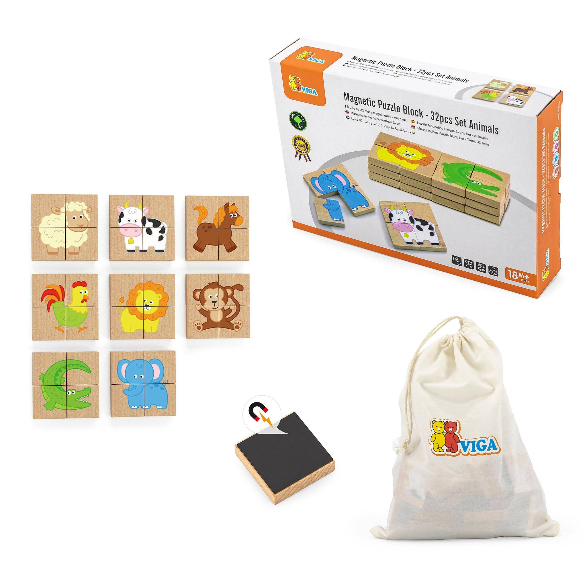 Kinder Life Inc. - Wholesale Blocks - Kids Baby - Engage Young Minds: Magnetic Block Sets for Endless Play & Learning - Animals4
