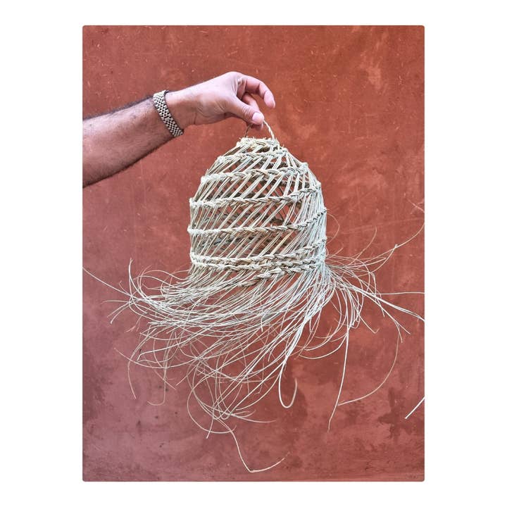 Luz pendente pequena de duum com franja de cabelo de anjo - CANDEEIRO DE PALHA por atacado de libitiishop