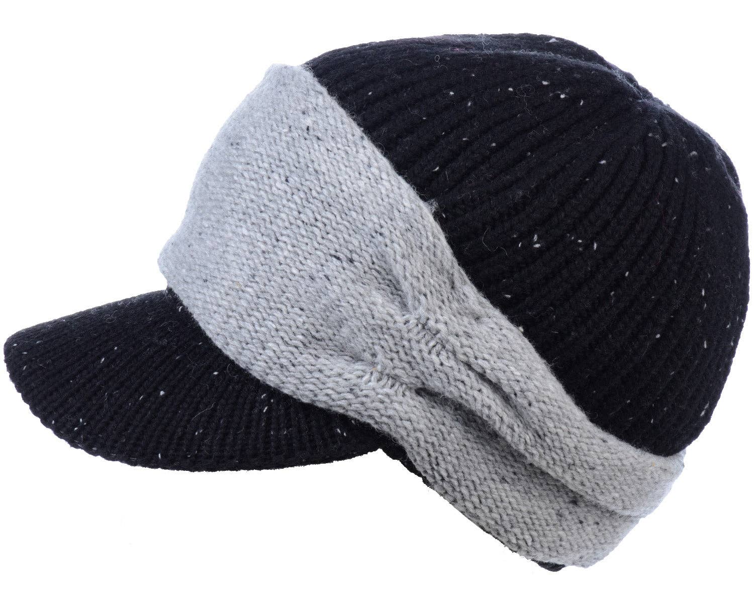 Jasper Trading LLC – Gorro - Mulher por atacado – JH713 - Gorro de malha com viseira de boina de uma dúzia1