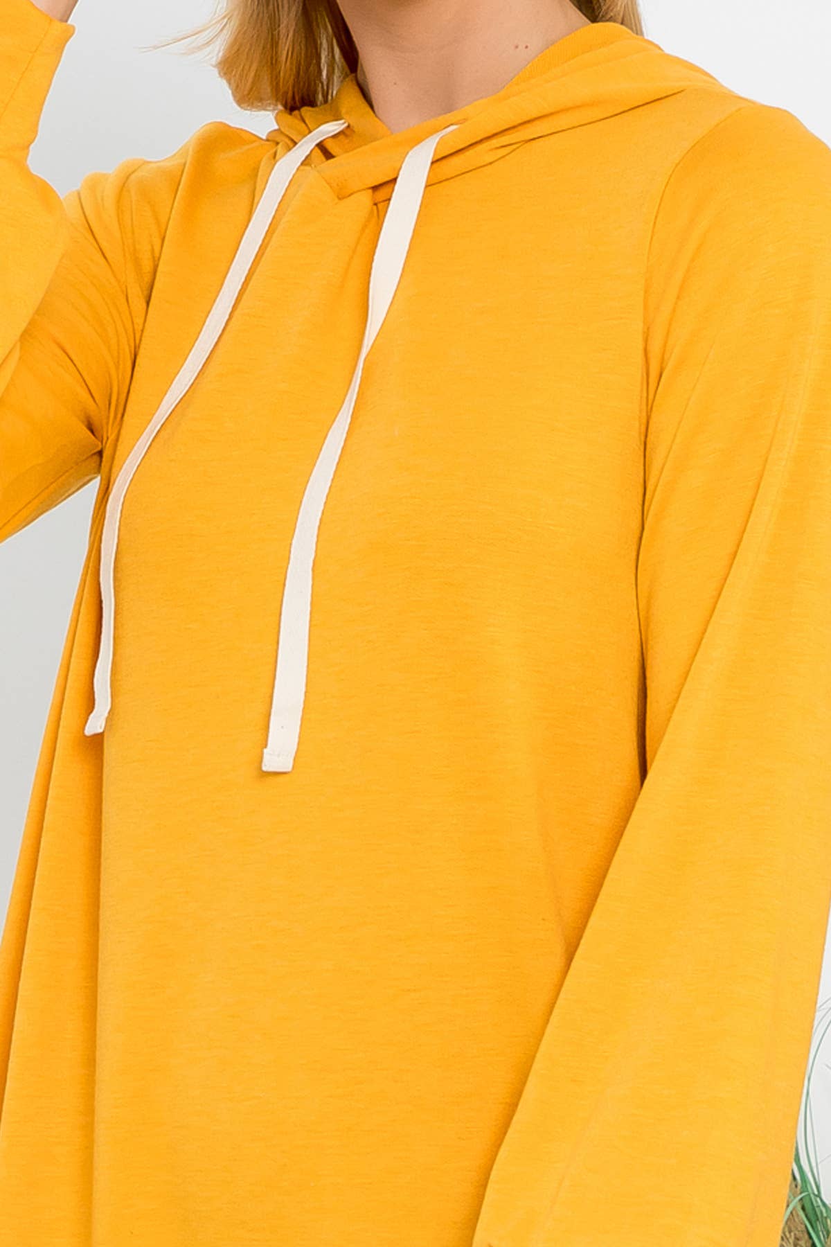 You & Me - Wholesale Dress - Women's - YMD10061V-FRENCH TERRY LONG PUFF SLEEVE HOODIE DRESS24