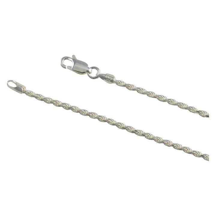 Bracciale in argento Sterling con taglio diamantato 040 da 2 mm, gioielli italiani .925 per la vendita all'ingrosso da parte di Select Lines