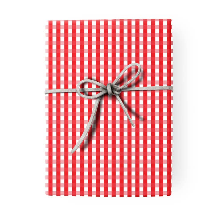 Mod Lounge Paper Company - Wholesale Wrapping Paper Roll - Gingham Red Gift Wrap Craft Sheets0