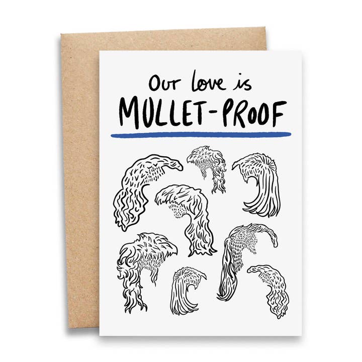 Mullet-Proof | Funny Anniversary Card for wholesale by Debmon Design