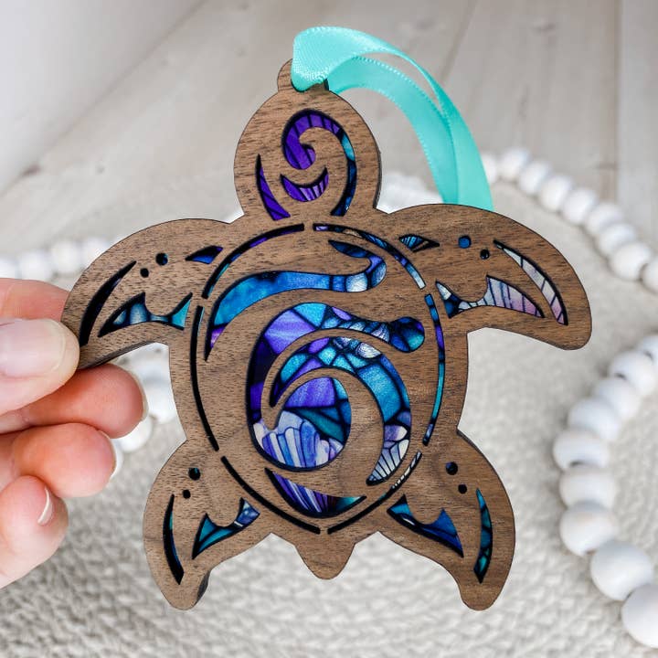The Cottonseed Marketplace - Wholesale Ornament - Sun Catcher Ornament - Sea Turtle
