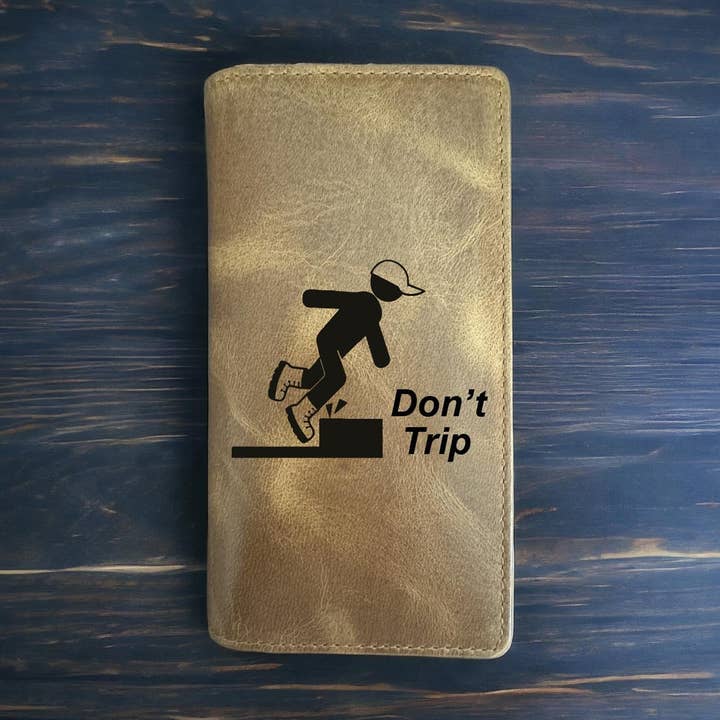 Don't Trip Rodeo Cowboy Western Buffalo Leather Wallet for wholesale by Texan Customs