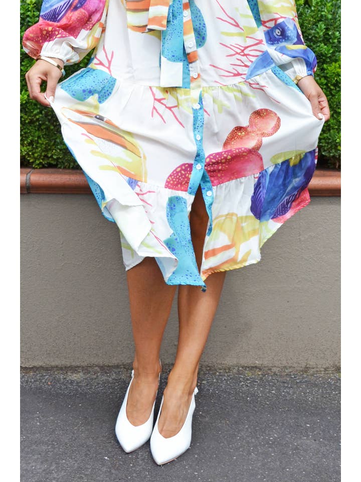 Ostara Collection - Wholesale Dress - Women's - Reef Romance MIDI Shirt Dress4