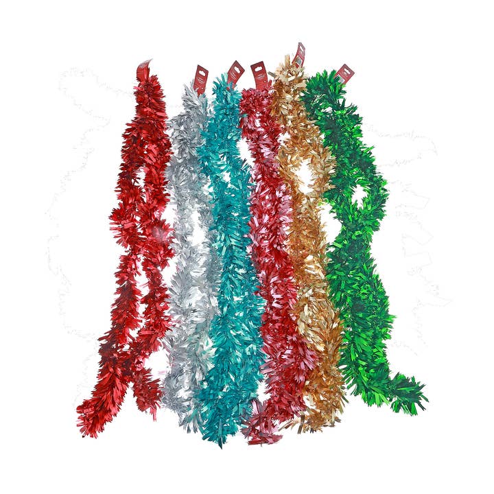2M METALLIC TINSEL GARLAND WITH MATTE FINISH (ASSTD) for wholesale by IH Casa Decor