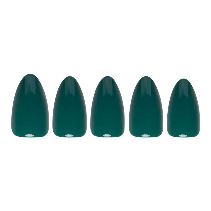 Glamnetic - Wholesale Press-On/Fake Nails - Emerald Green Press-On Nails | Short Almond |Solid | Holiday