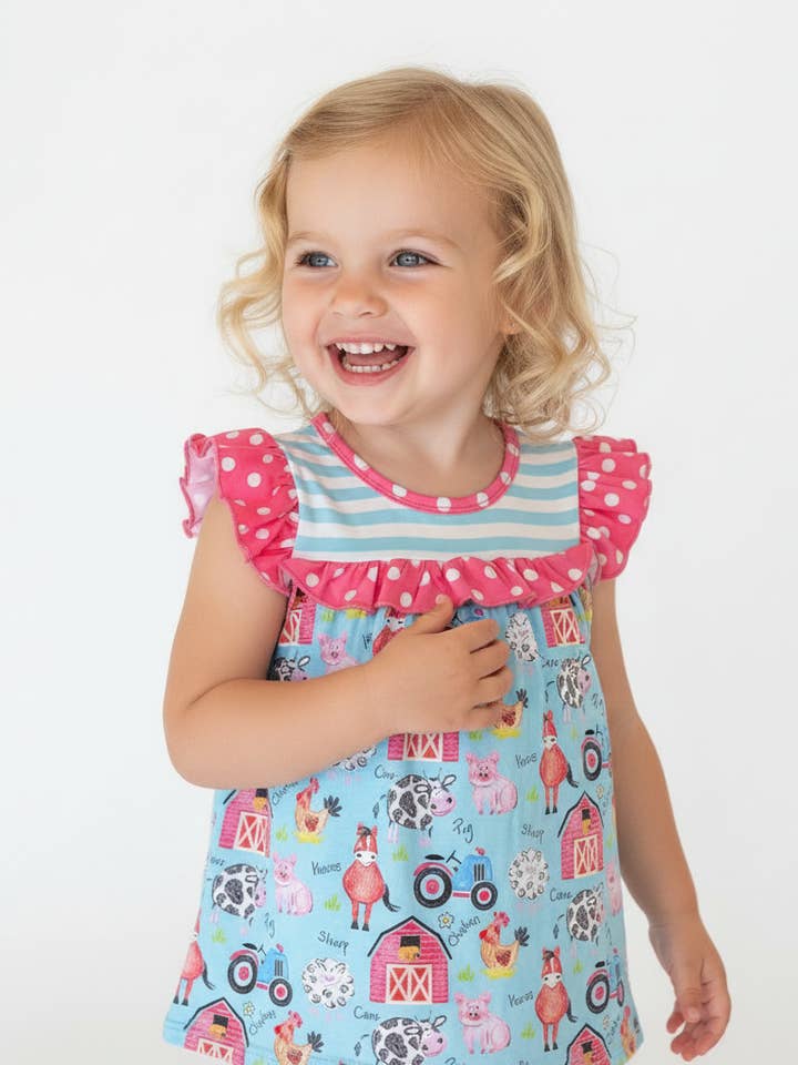 Farm ruffle short set for wholesale by Bow Beau Poppy