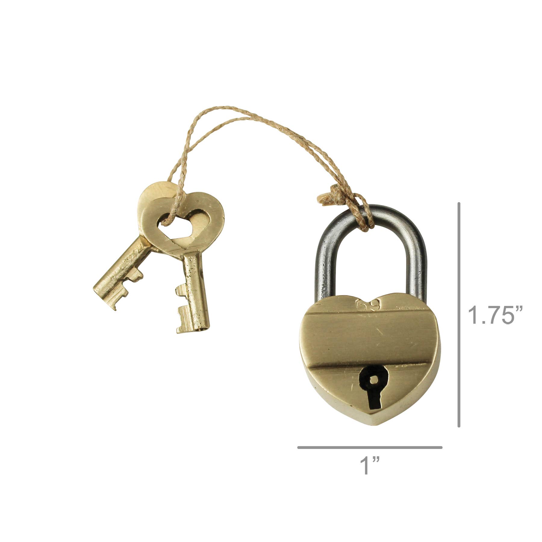 HomArt - Wholesale Decorative Tabletop Object - Heart Lock, Brass2