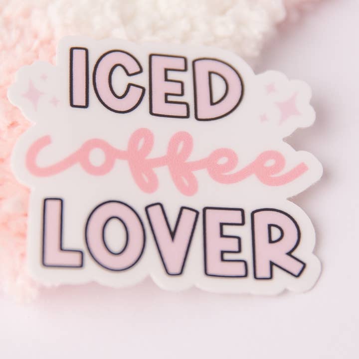 Pegatina Amante del café helado para venta al por mayor de Darling Doe Designs