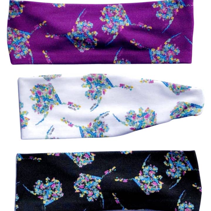"AK State Wildflowers" Headbands for wholesale by HappyAK Handmade Headwear and Neckwear