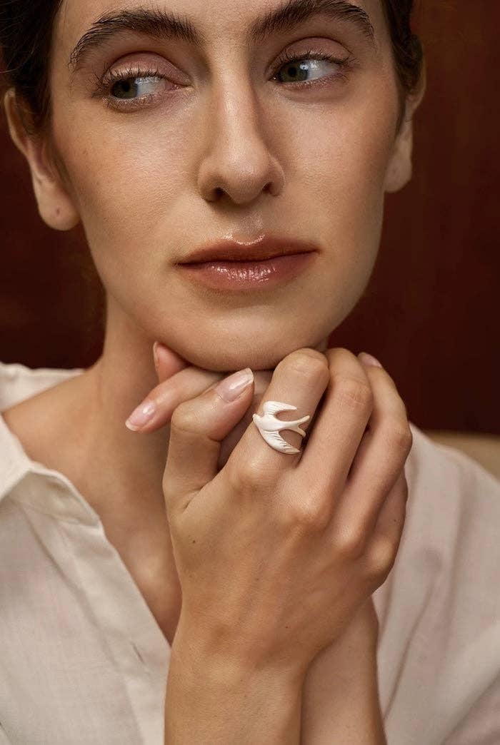 LanLivia – wholesale Cocktail/statement ring – Sterling Silver Heaven Bird Ring2