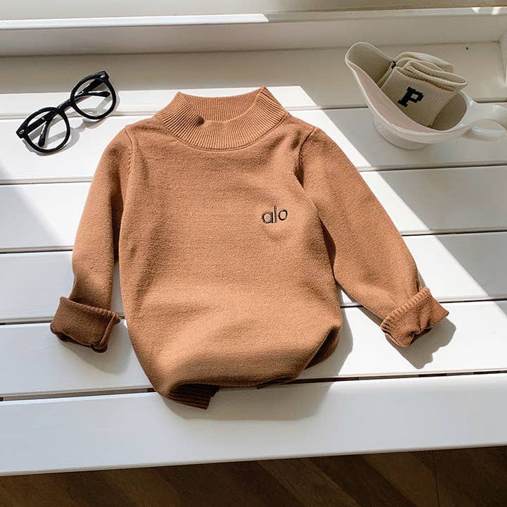 Little Trendy - Wholesale Knit Sweater - Kids - Boys' half turtleneck knitted pullover sweater3