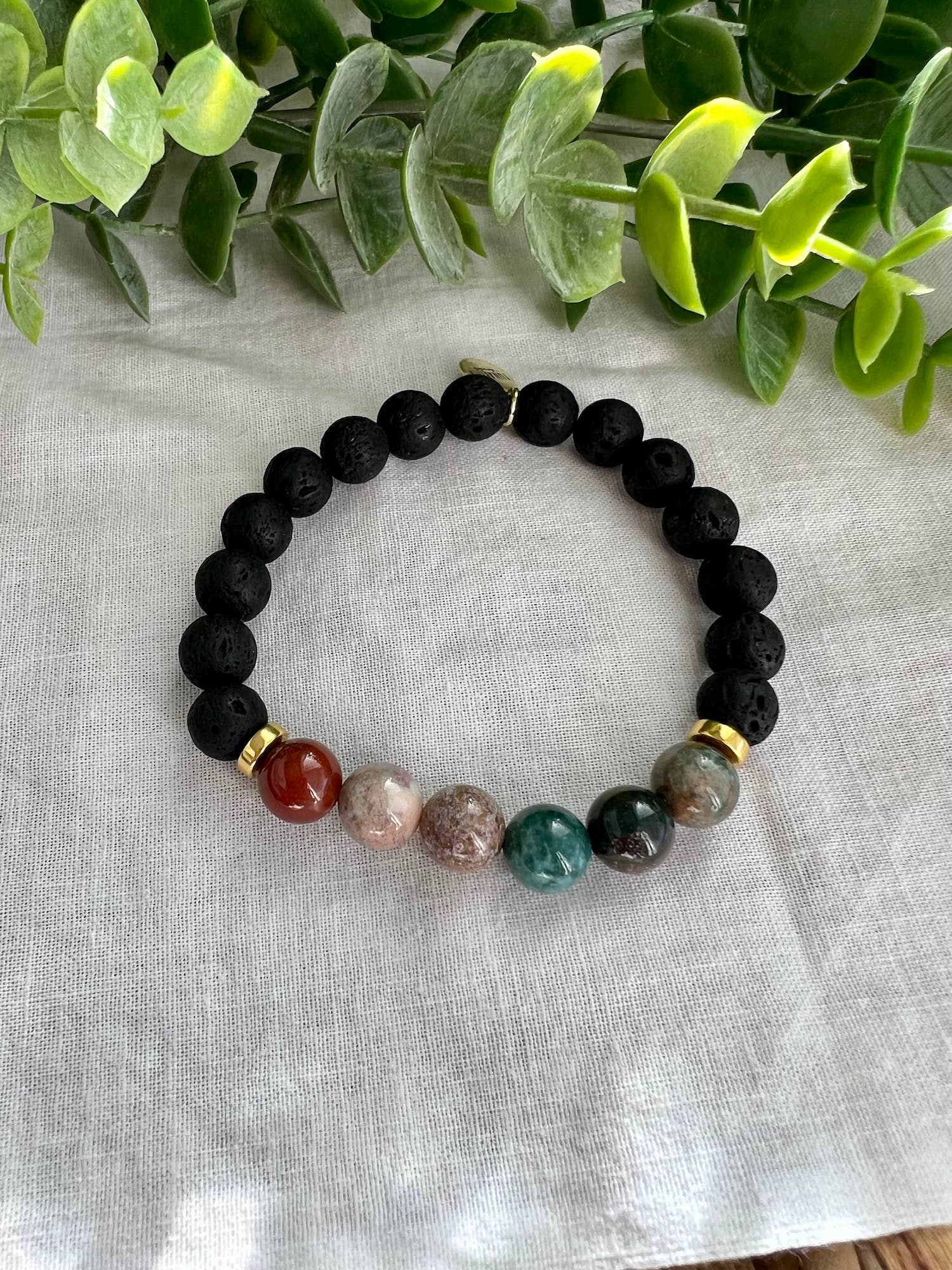Lava Stone Bracelet with 7 Chakra Beads – Soul Valley Tribe