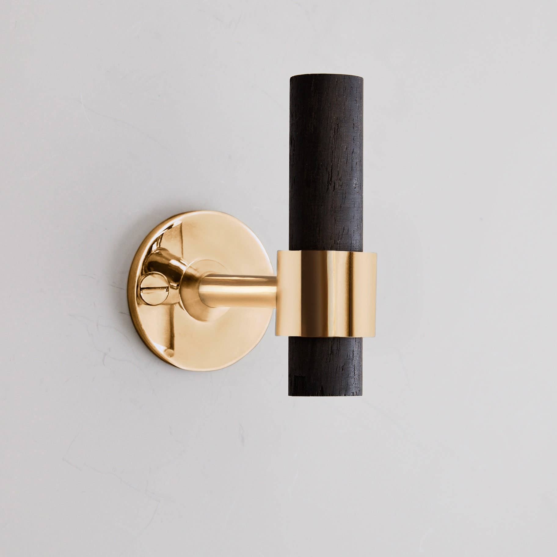 LuxHoldups - Wholesale Wall Hook - Brass Towel and Robe Hook with Gaboon Ebony Wood2