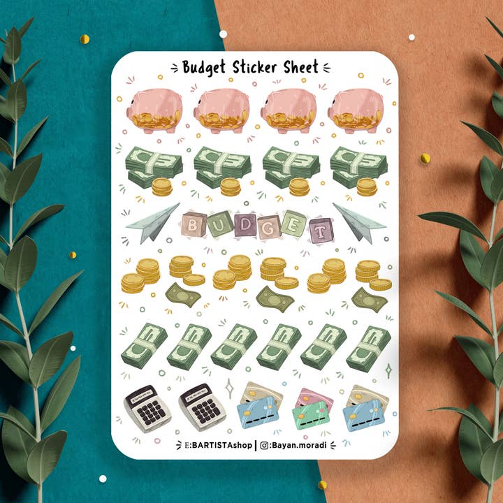 Budget-Aufkleberblatt, Finanzaufkleber, Planer-Aufkleber für den Großhandel von Bartista