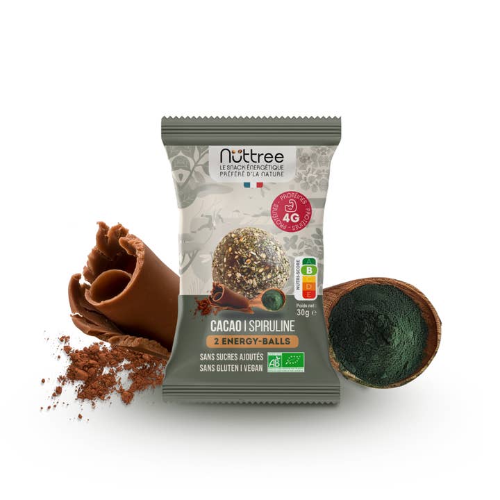 NÜTTREE - Vendita all'ingrosso Barrette - ENERGY-BALLS BIO - PROTEICO | CACAO E SPIRULINA2