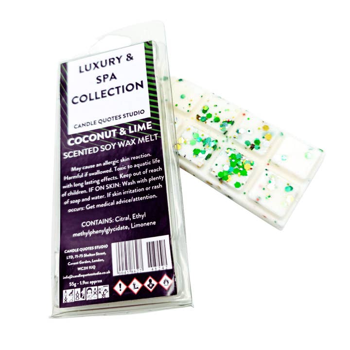 Coconut & Lime Highly Scented Wax Melt Snap Bar for wholesale by Candle Quotes Studio