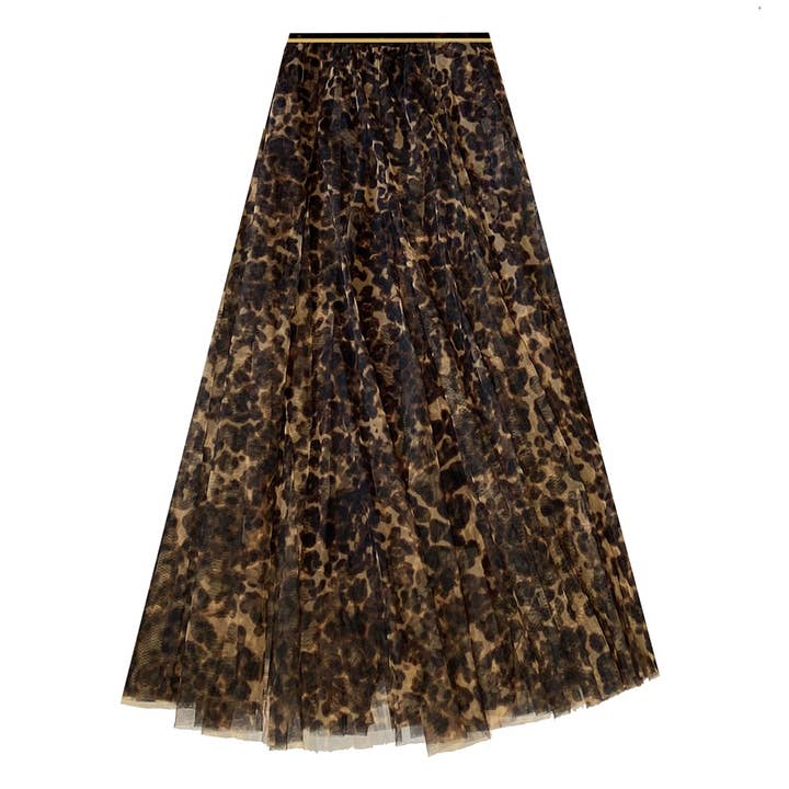 Tulle Layer Skirt in Large Leopard Print for wholesale by Last True Angel
