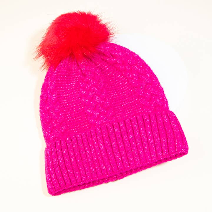 Collections by Fame Accessories - Wholesale Beanie - Women's - Crochet Knit Pompom Beanie