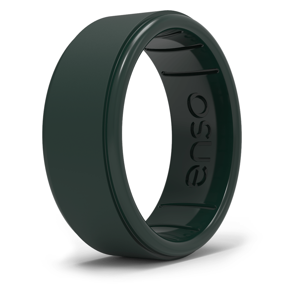 Enso Rings - Vente Anneau/bague à empiler - Bague en silicone Rise - Vert forêt0