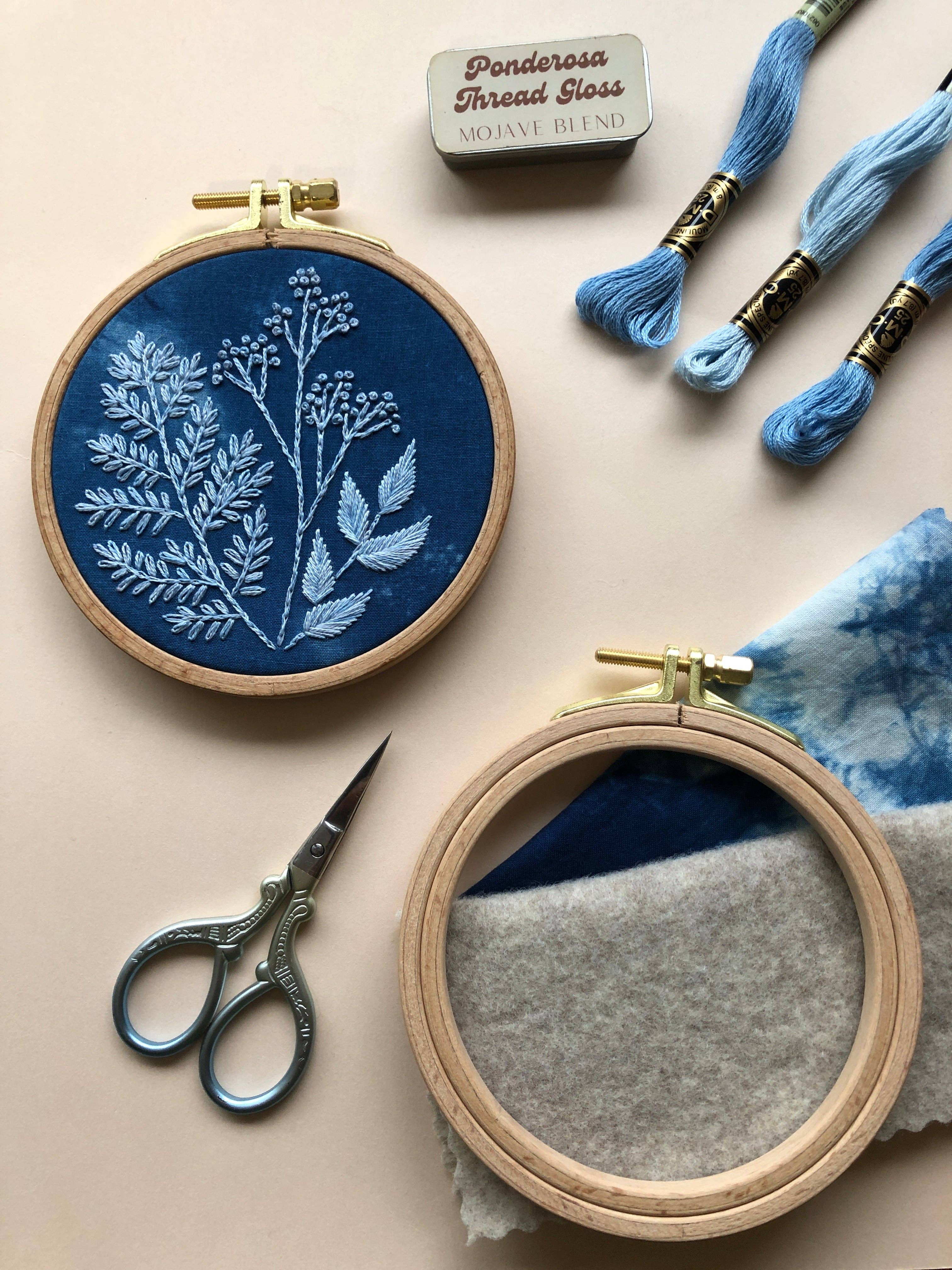 MCreativeJ - Wholesale Embroidery/Cross Stitch Supplies - Cyanotype Botanicals - Botanical Embroidery Kit for Beginners5