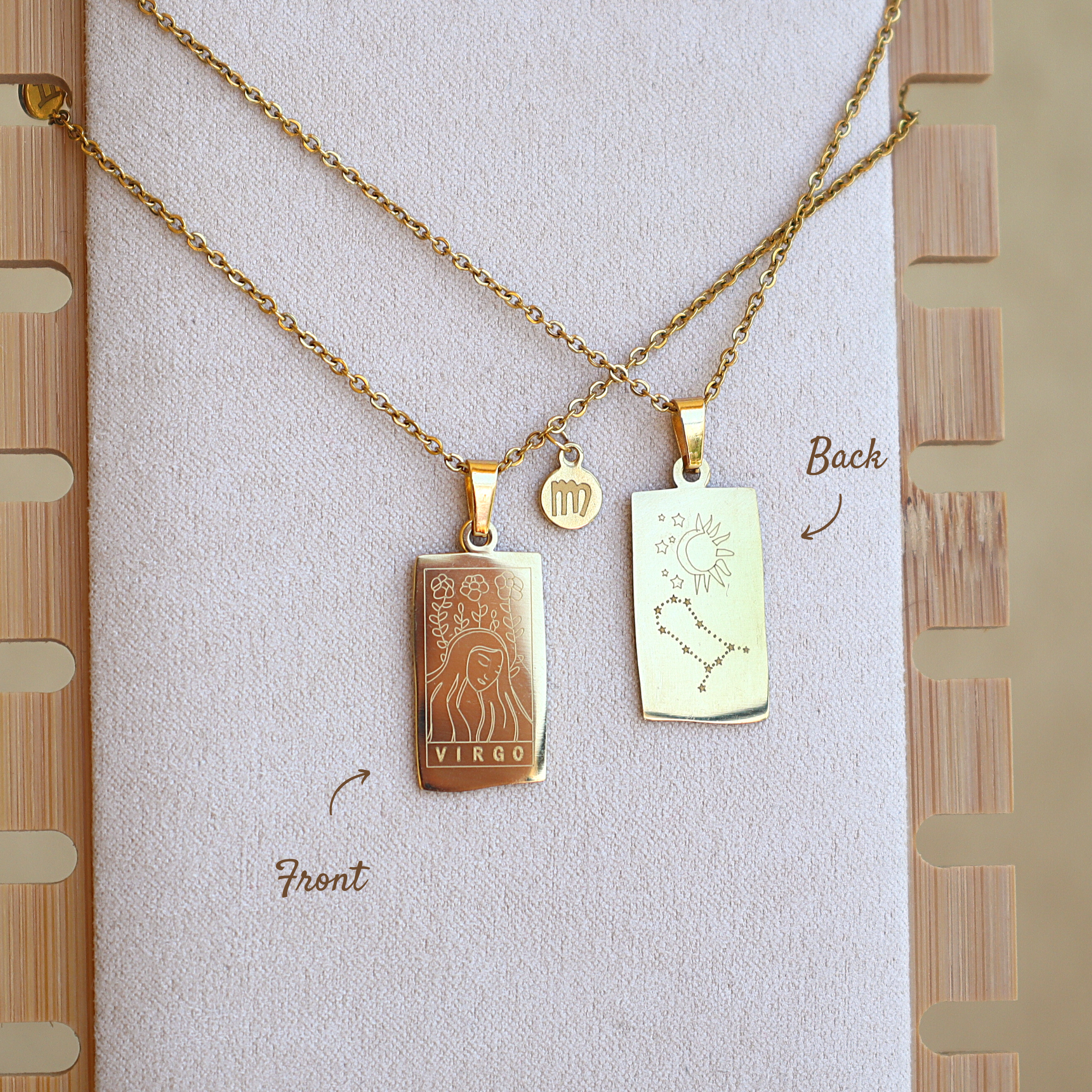 LilAryenne | Jewelry & Suncatchers - Vendita all'ingrosso Collana con ciondolo/pendaglio - Collana zodiacale minimalista in acciaio inox - regalo di astrologia1