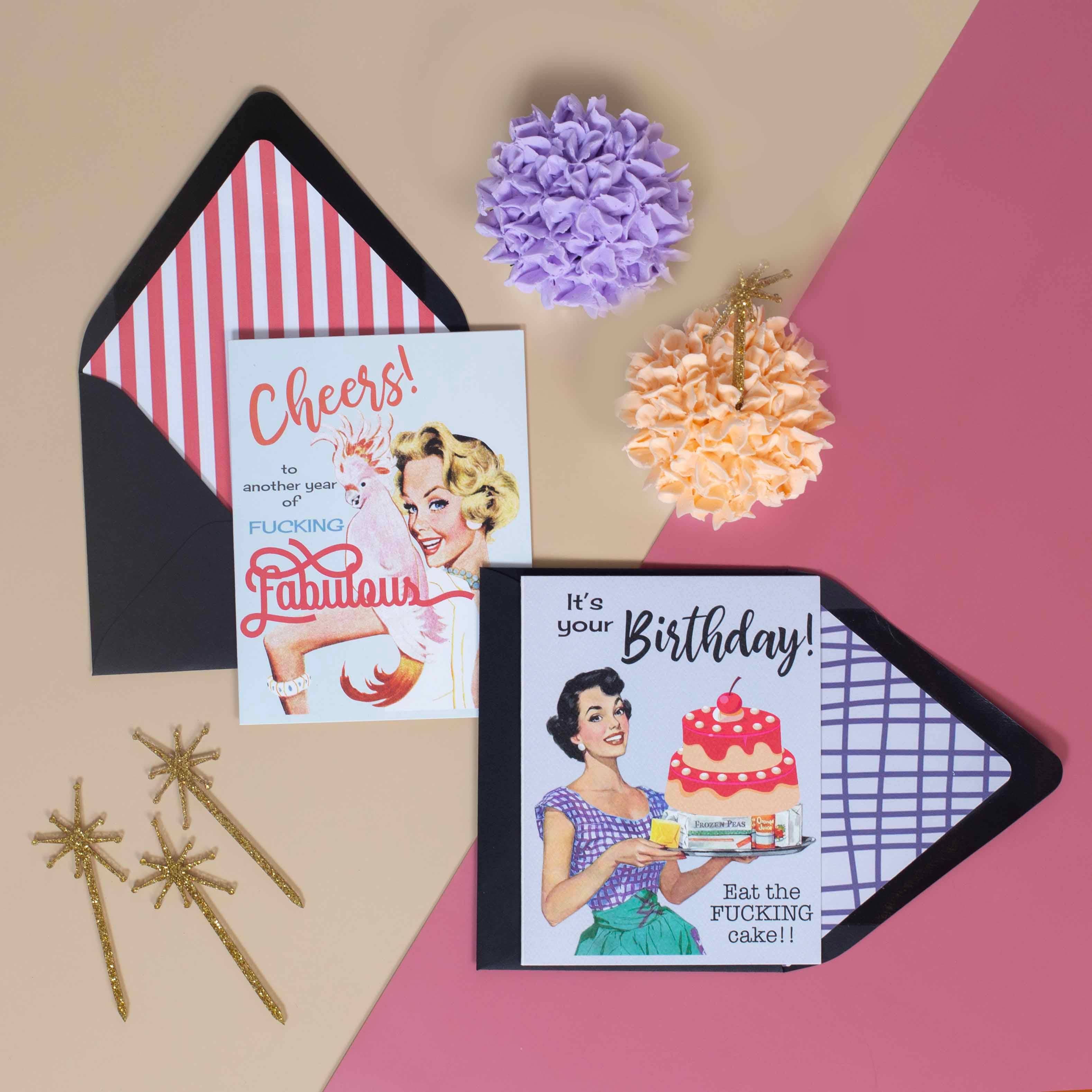 Mod Lounge Paper Company - Wholesale Birthday Card - Another Year of Fucking Fabulous Funny Birthday Card2