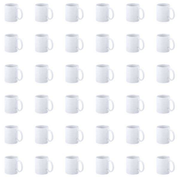eBuyGB Craft Blanks - Wholesale Coffee Mug - 36 Sublimation Tea Coffee Mugs 11oz White Large Handle Blank1
