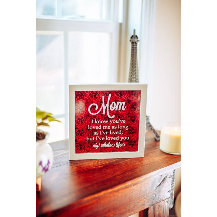 The Scarlett Butterfly - Wholesale Sign - Gift for Mom Handmade Red Paper Flower Shadow Box