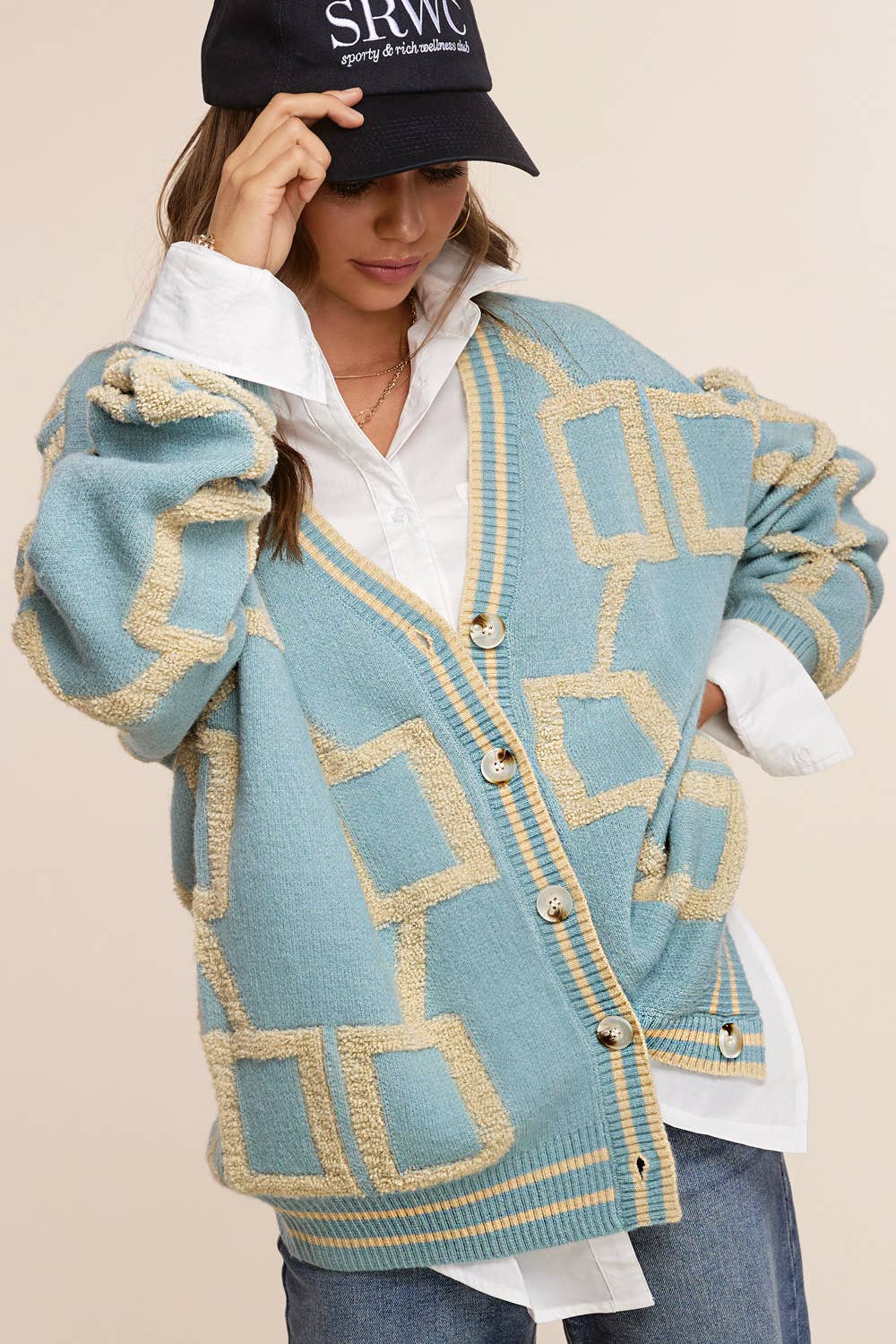 La Miel - Wholesale Cardigan - Women's - HCC2177-Loose Fit Drop Shoulder Cozy Knit Cardigan10