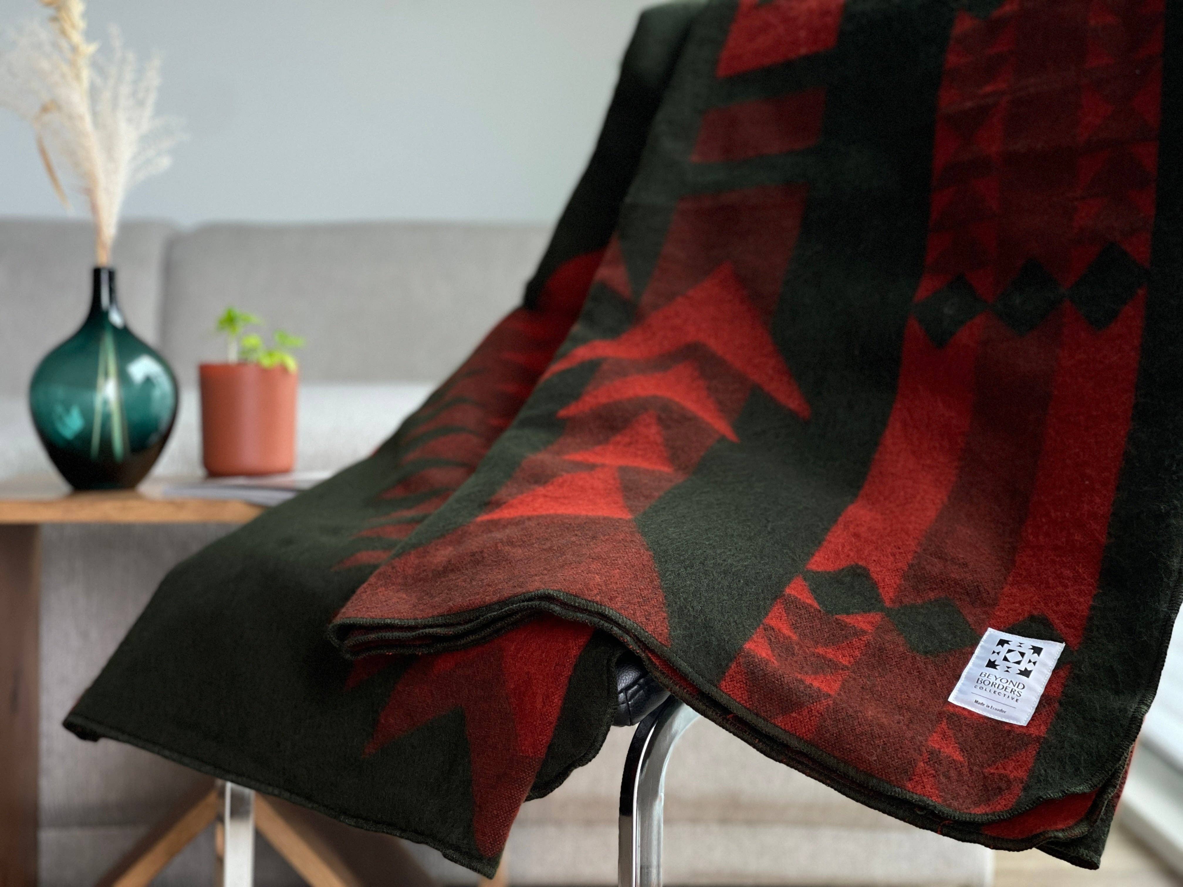 Beyond Borders Collective | Artisan-Made Blankets & Throws - Wholesale Throw Blanket - Loja Blanket - Dark Moss2