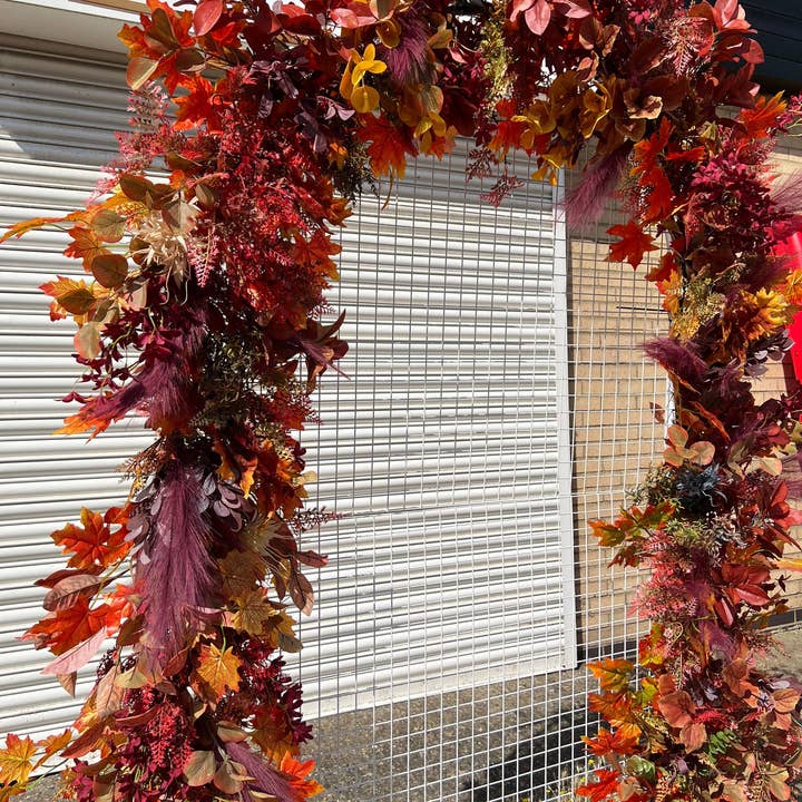IVY CRUZ - Wholesale Bunting/Garland - Fall Burgundy Flower Garland, Moody Fall Decor, Burgundy3