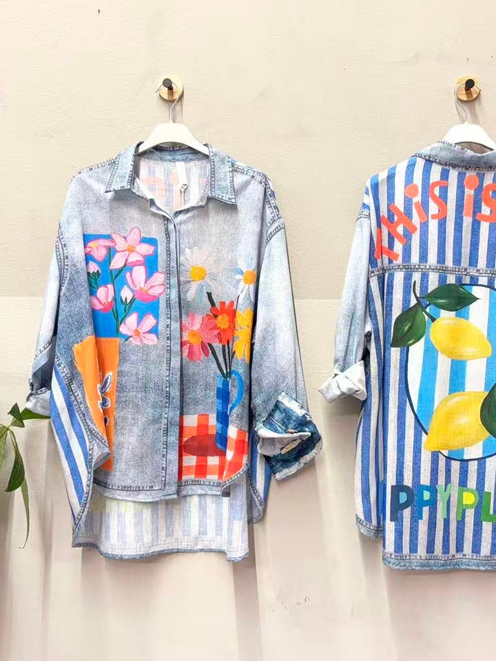 Camicia effetto denim – Stampata per la vendita all'ingrosso da parte di NOS