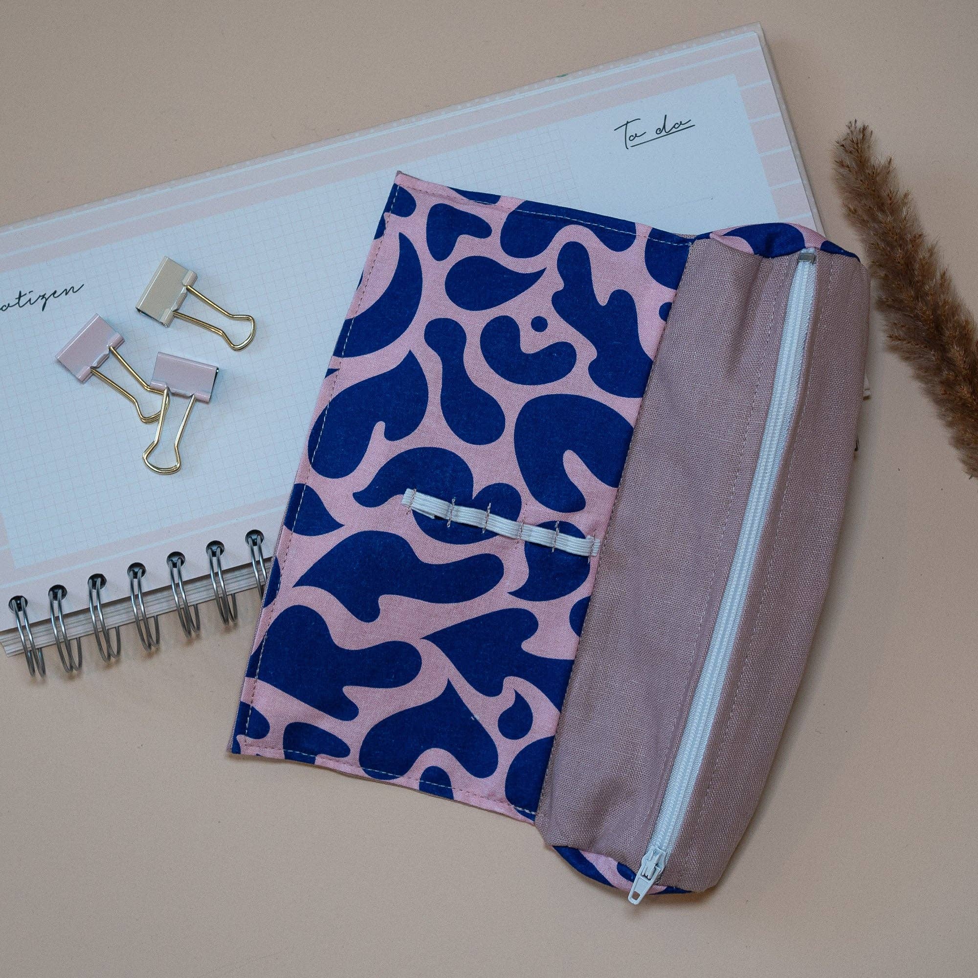 Tochter von Walter – Bolsa/estojo para lápis por atacado – Estojo pequeno rosa e azul para lápis1