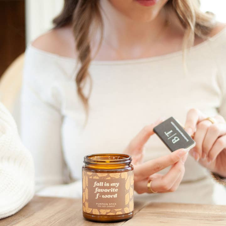 Austy Lou by Broken Top Brands - Wholesale Jar/Filled Candle - Fall Is My Favorite F-Word 9oz Soy Candle2