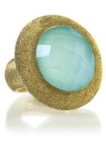 Glitterati Ring Aqua Chalcedony for wholesale by Sikara & Co.