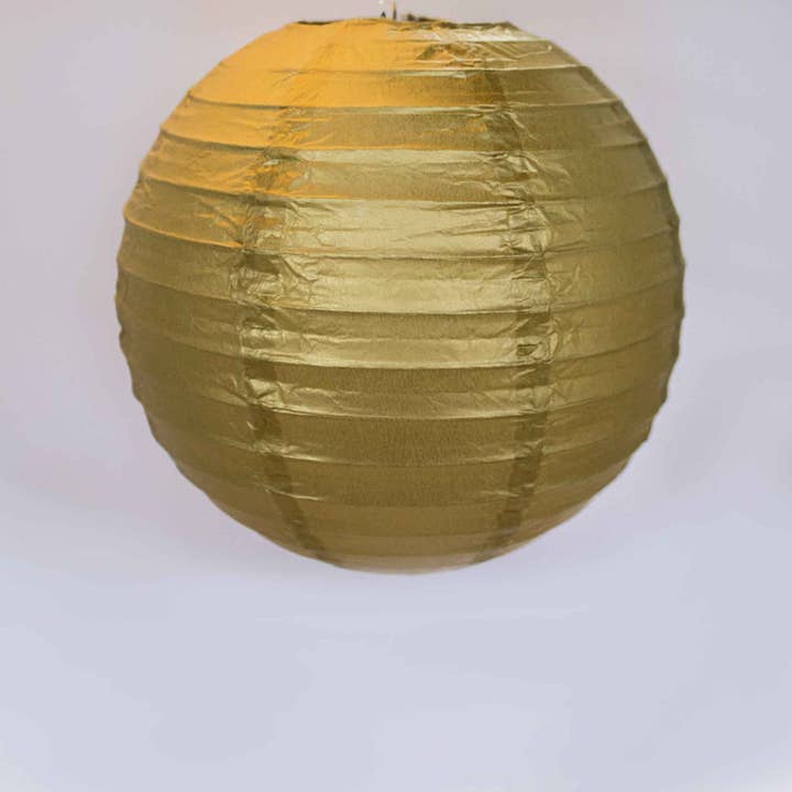 Eight Inch Paper Lantern - Gold for wholesale by Portofino International Trading, USA